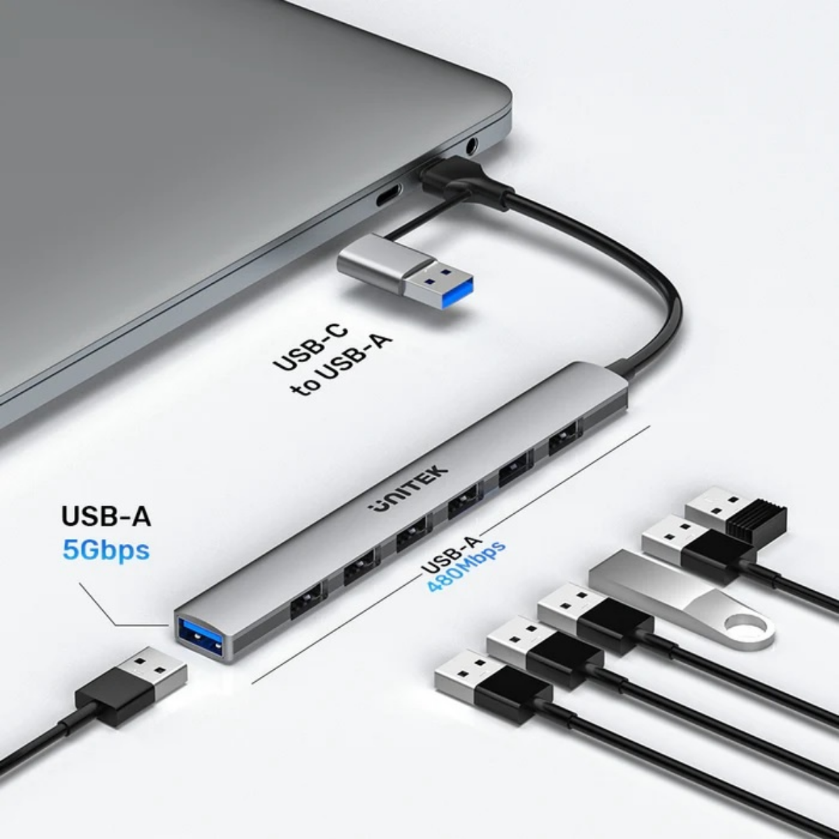 HUB USB-C Unitek 7 en 1 HUB USB-C Unitek 7 en 1