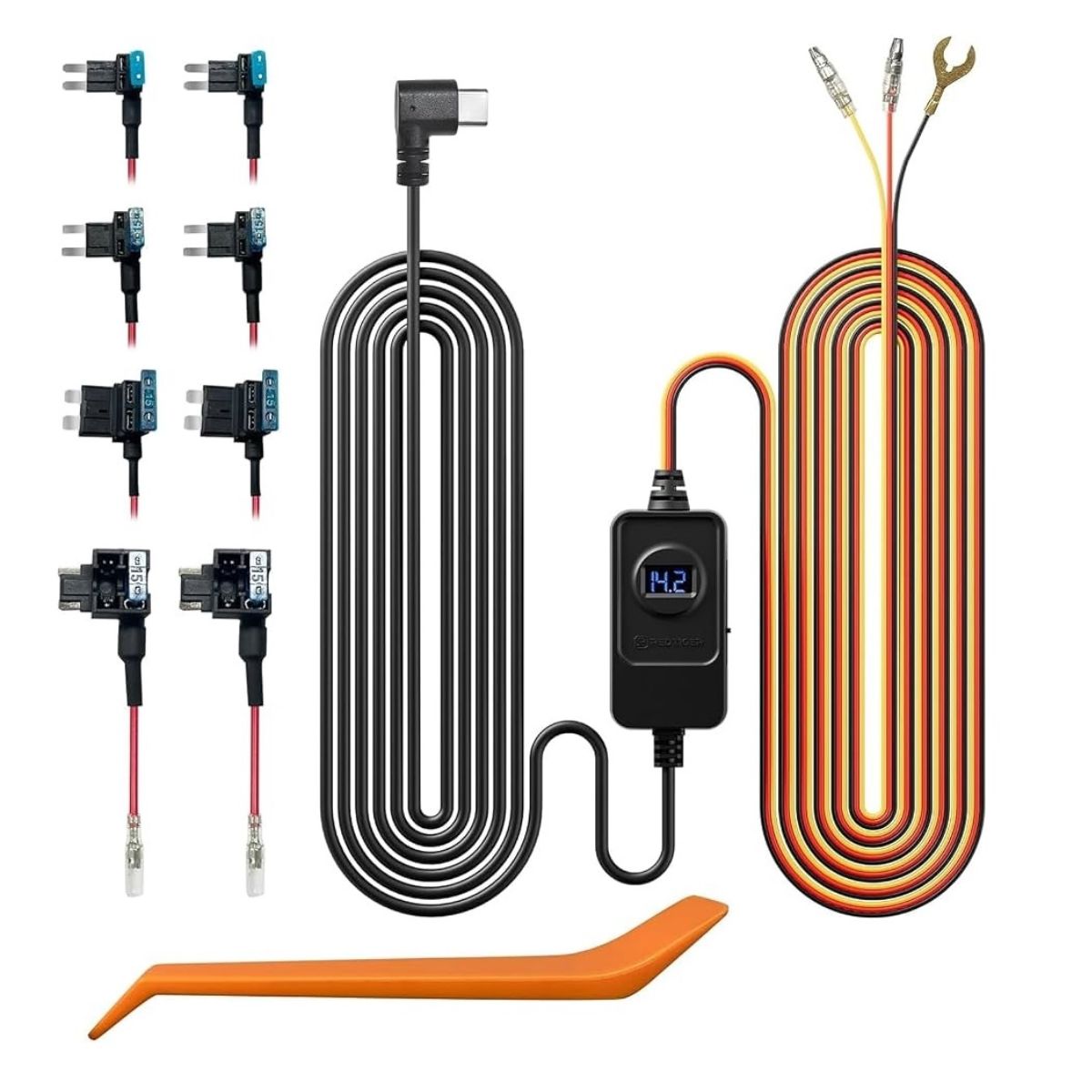 Kit de Cableado Duro Redtiger USB-C 12-24V a 5V para Dashcam