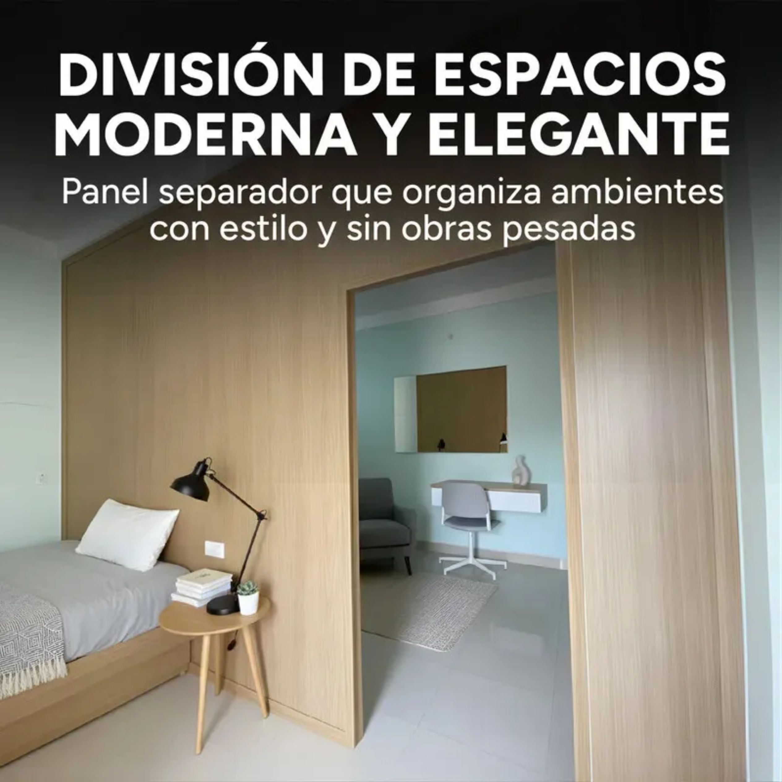 Panel Divisor Separa Ambientes 2,4X2,90m + 2 Rieles 3m BEIGE