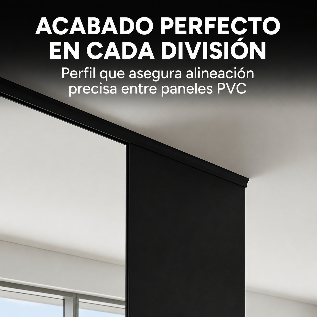 Panel Divisor Separa Ambientes 2,4X2,90m + 2 Rieles 3m NEGRO