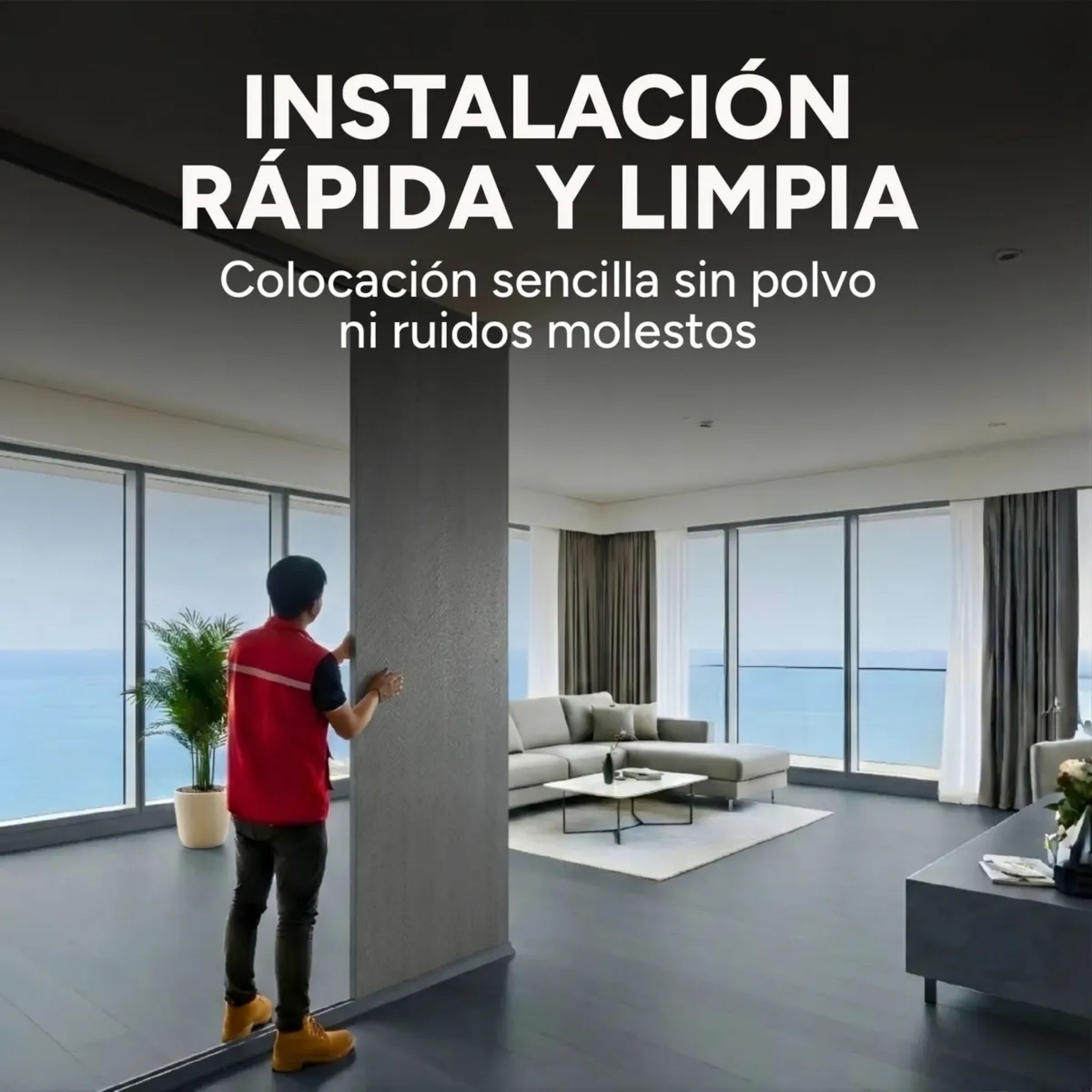 Panel Divisor Separador Ambiente 2,4X2,90m + 2 Riele 3m GRIS
