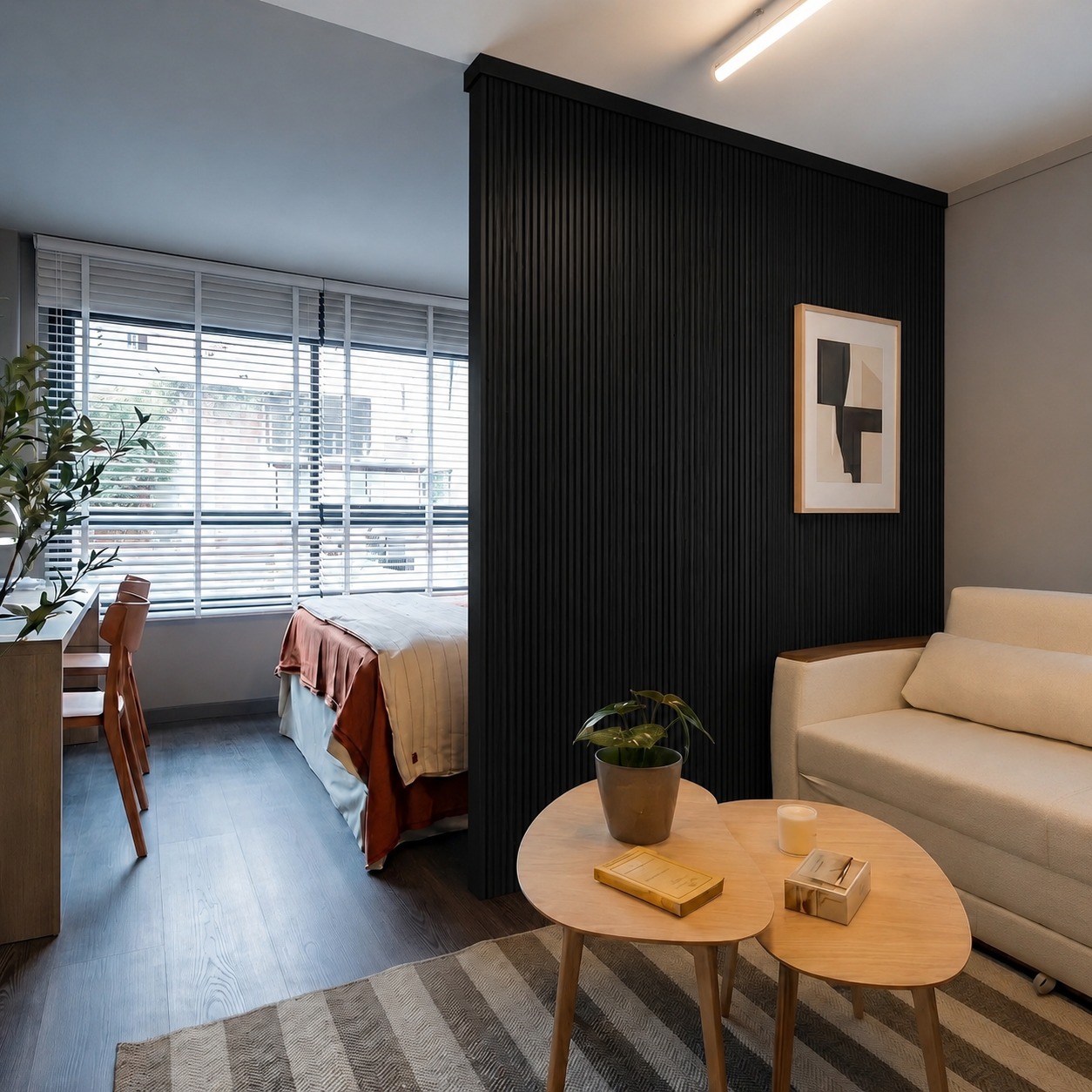 Panel Divisor Separador Ambientes 2,4 X 2,90m NEGRO