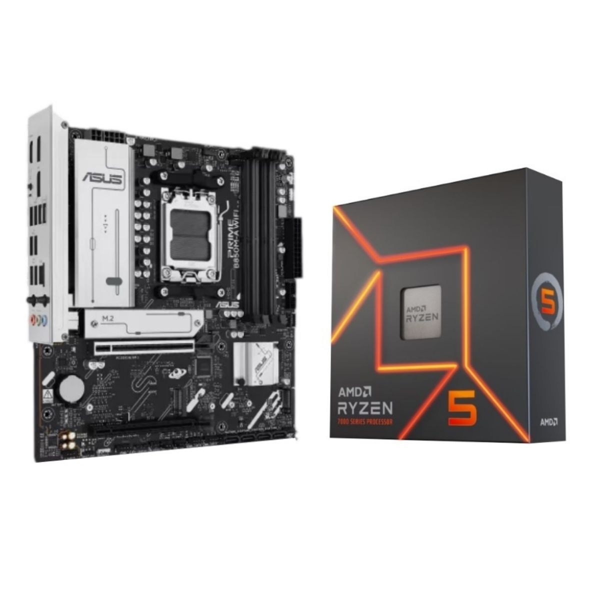Procesador AMD Ryzen 5 7600X + Mother Asus Prime B850M-A WiF