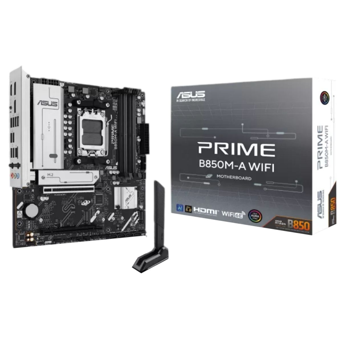 Procesador AMD Ryzen 5 7600X + Mother Asus Prime B850M-A WiF