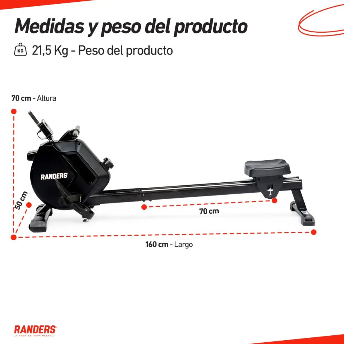 Simulador De Remo Magnetico Randers Arg-903-x De Acero