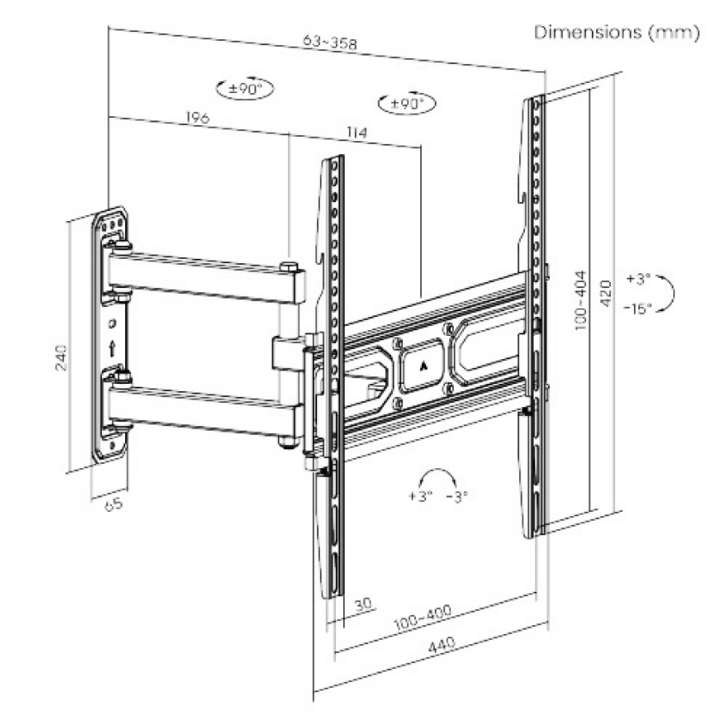 Soporte para TV móvil hasta 65'' 35kg Soporte para TV móvil hasta 65'' 35kg