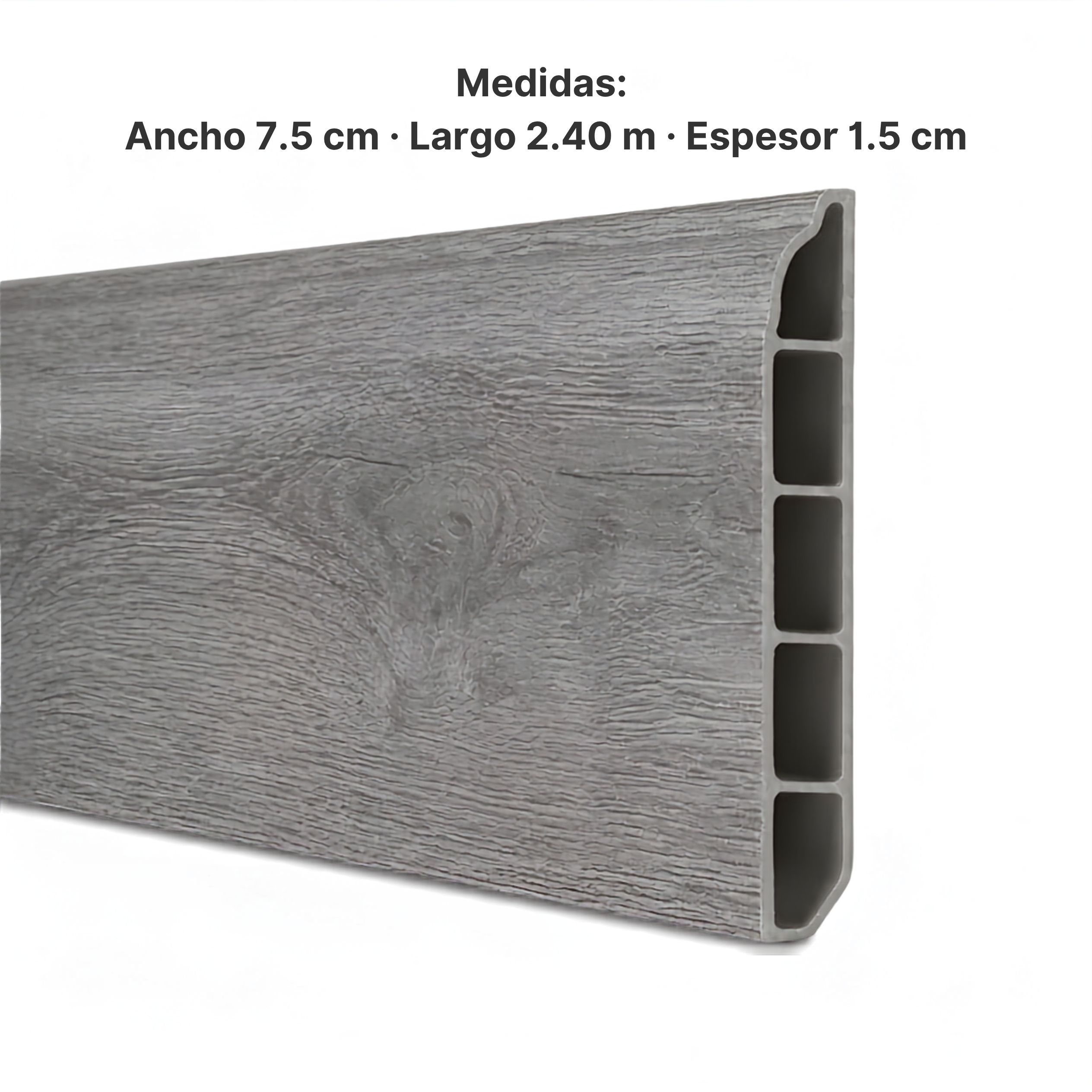 Zócalo SPC 05001 Símil Madera Gris 2,40 m Resistente al Agua Zócalo SPC 05001 Símil Madera Gris 2,40 m Resistente al Agua