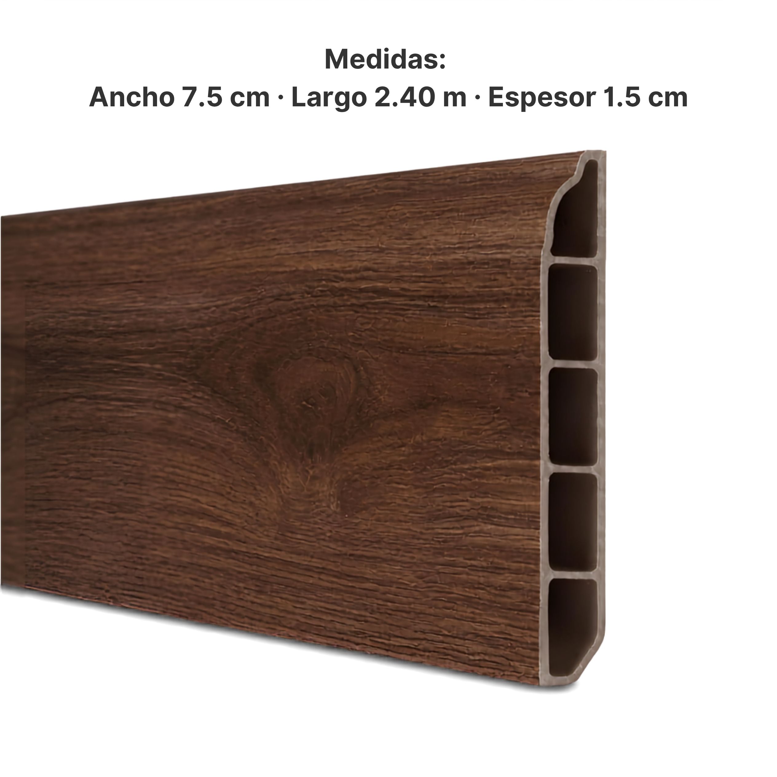 Zócalo SPC 05004 Símil Madera Nogal 2,40m Resistente al Agua Zócalo SPC 05004 Símil Madera Nogal 2,40m Resistente al Agua