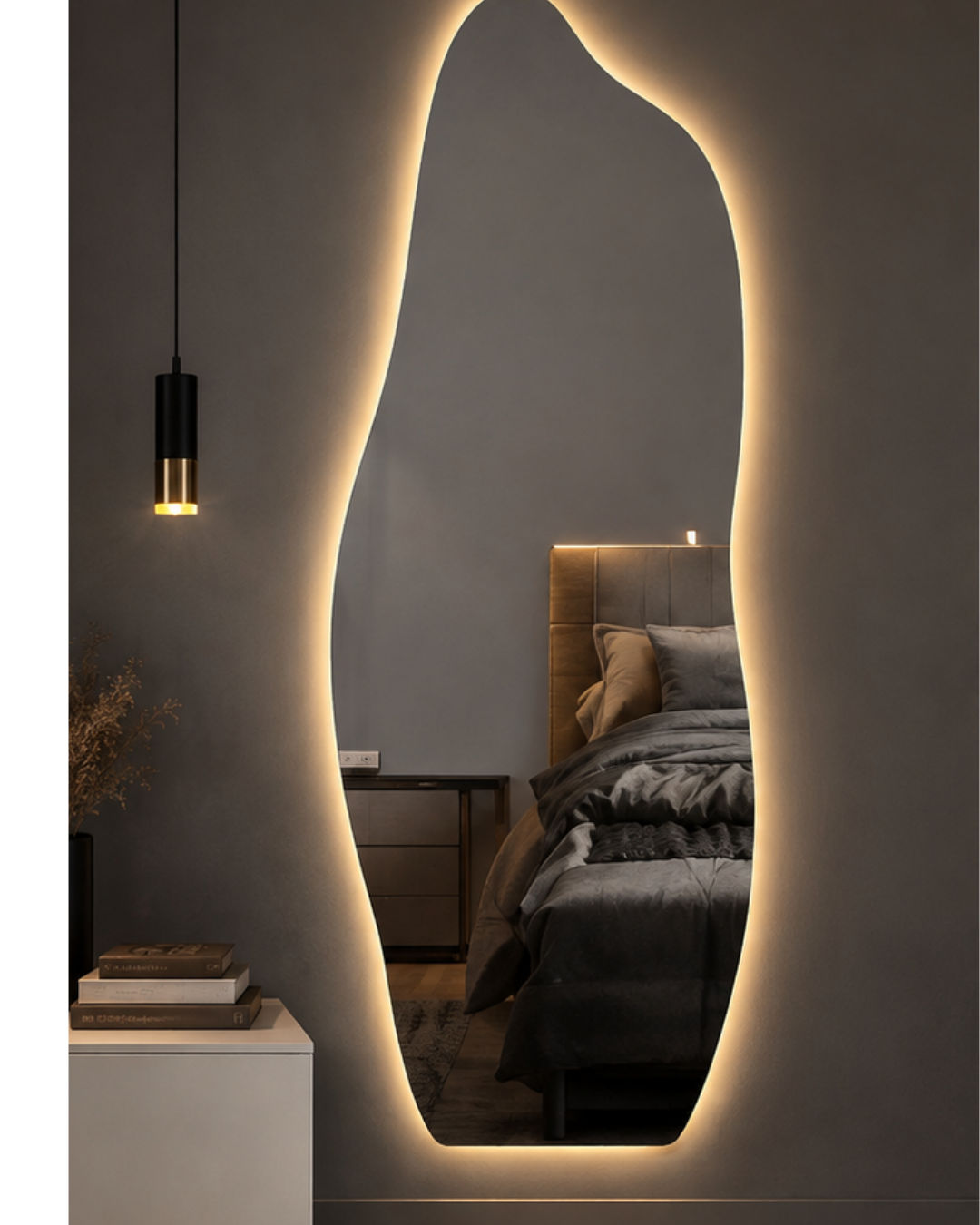 Espejo Irregular Sin Marco Cuerpo Entero Led HT03 150x50cm