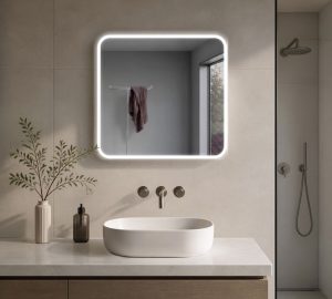 Espejo Led Cuadrado Para Baño Función Desempañado Z01 60cm