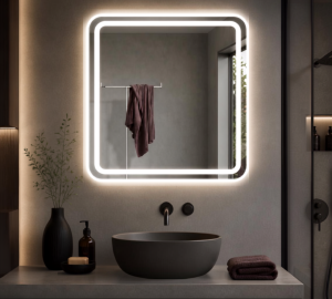 Espejo Led Cuadrado Para Baño Función Desempañado Z02 60cm