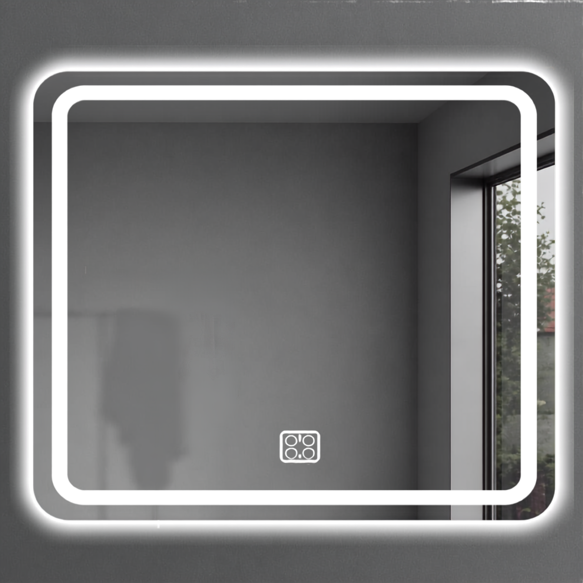 Espejo Led Cuadrado Para Baño Función Desempañado Z02 60cm