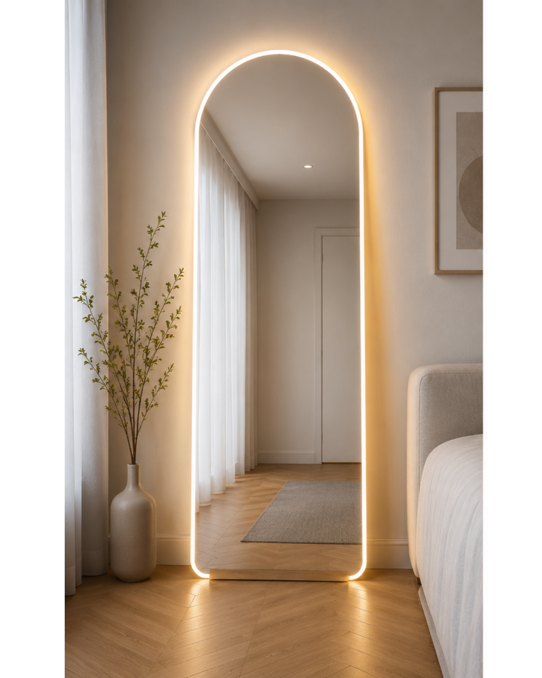 Espejo Oval Cuerpo Entero Led WK01 160x50cm