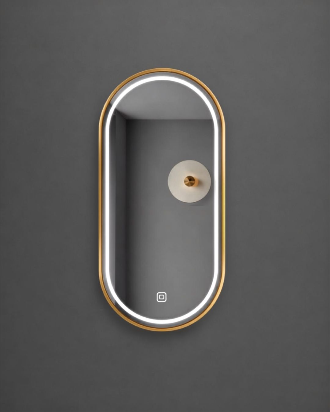 Espejo Oval Led De Pared PK02 50 X 80 Cm Desempañado