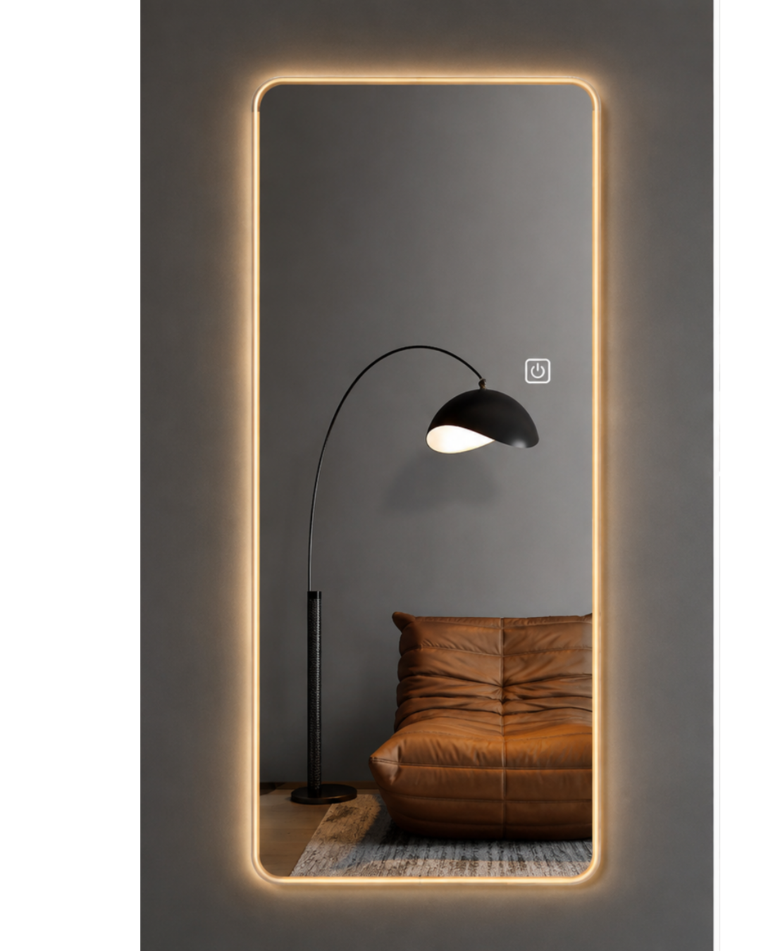 Espejo Rectangular Con Led Baño CY01 40 X 140Cm Desempañador