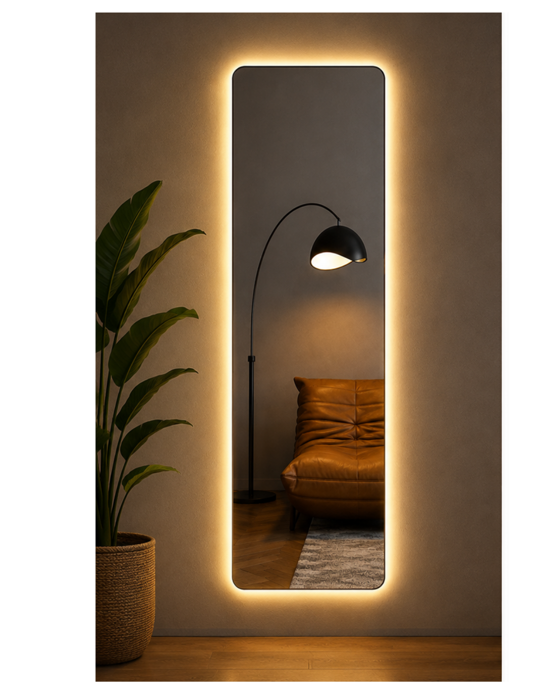 Espejo Rectangular Con Led Baño CY03 50 X 150Cm Desempañador
