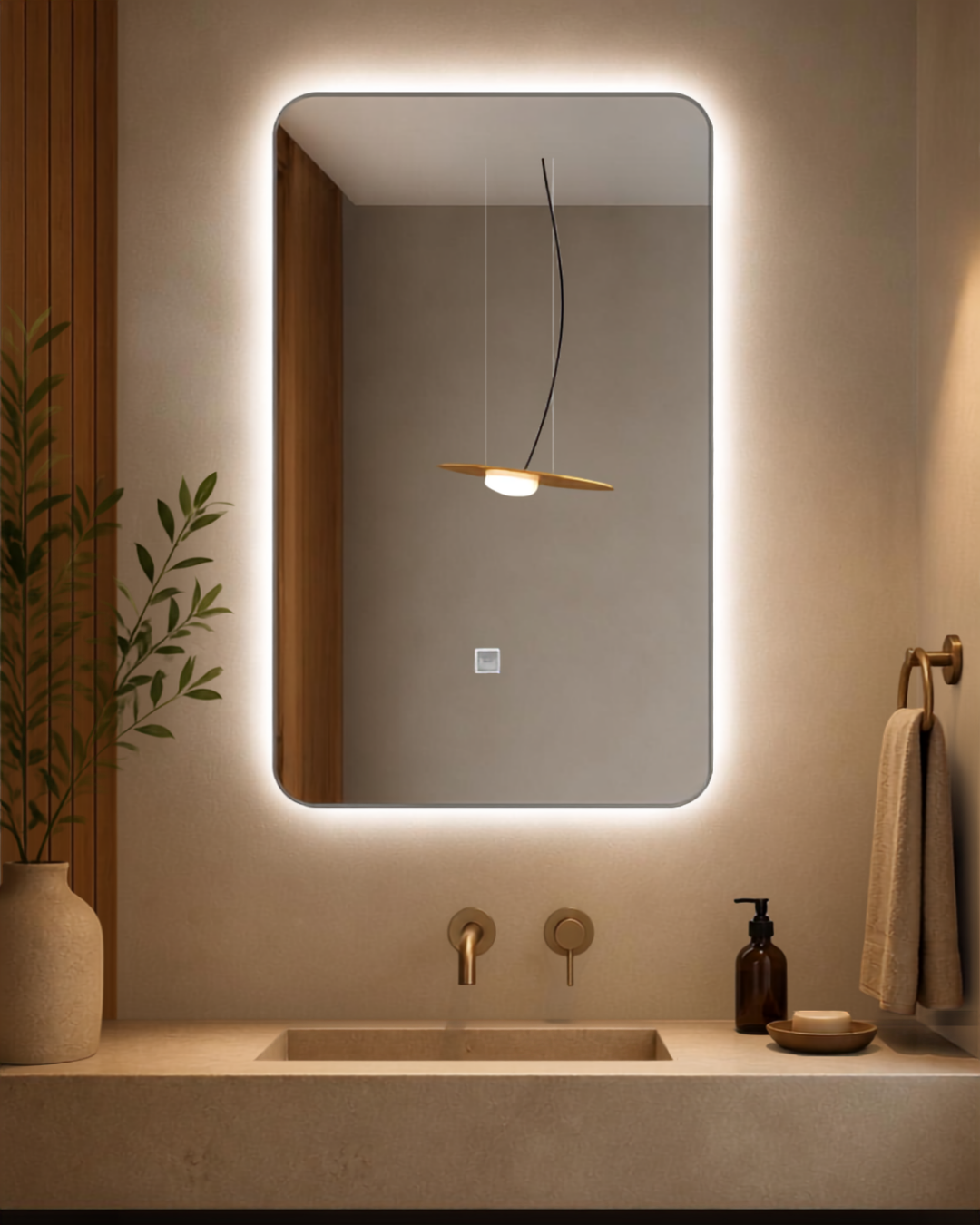Espejo Rectangular Con Led Baño FS01 60 X 80 Cm Desempañador Espejo Rectangular Con Led Baño FS01 60 X 80 Cm Desempañador