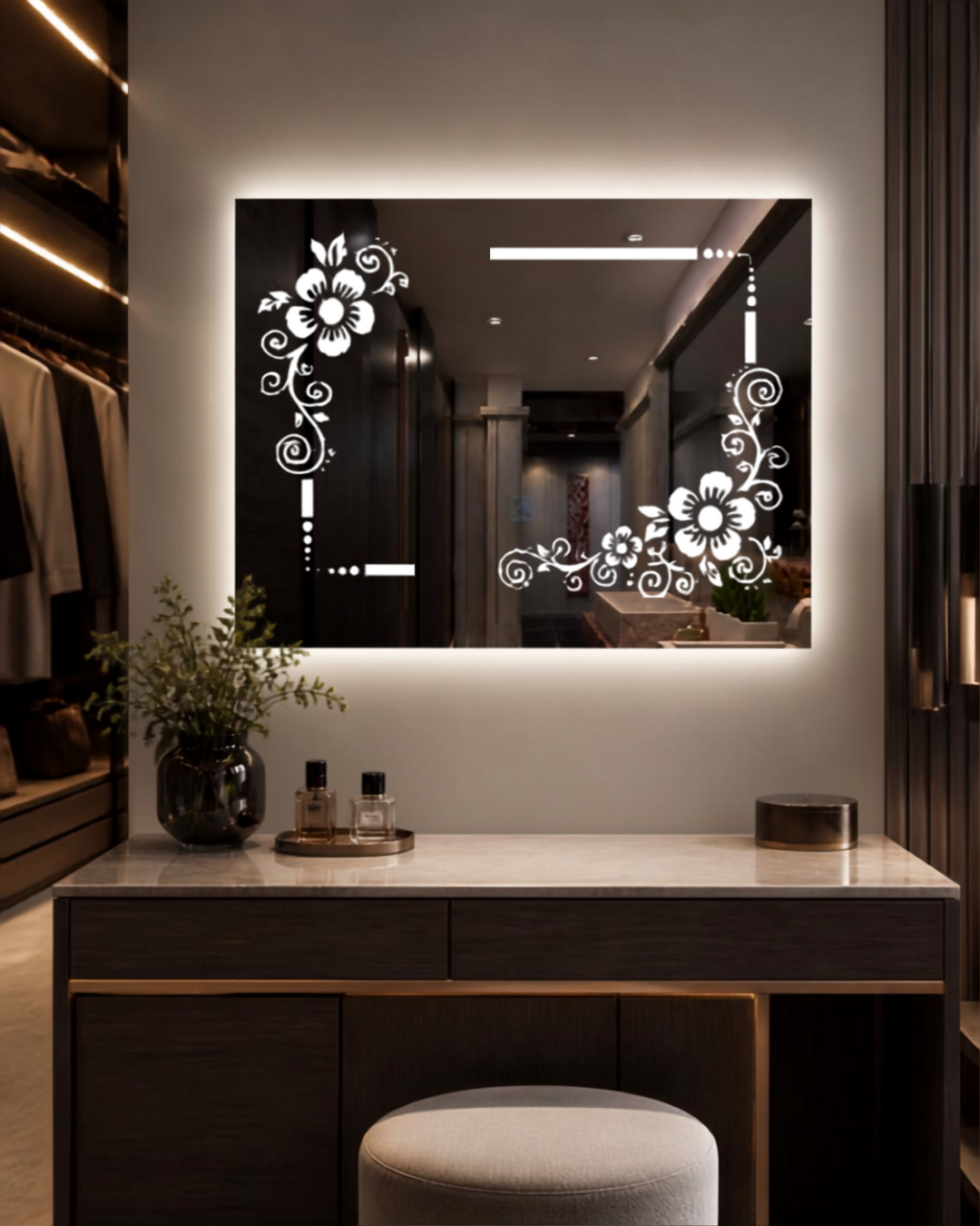 Espejo Rectangular Con Led Baño L-1015 60X80 Cm Desempañador Espejo Rectangular Con Led Baño L-1015 60X80 Cm Desempañador