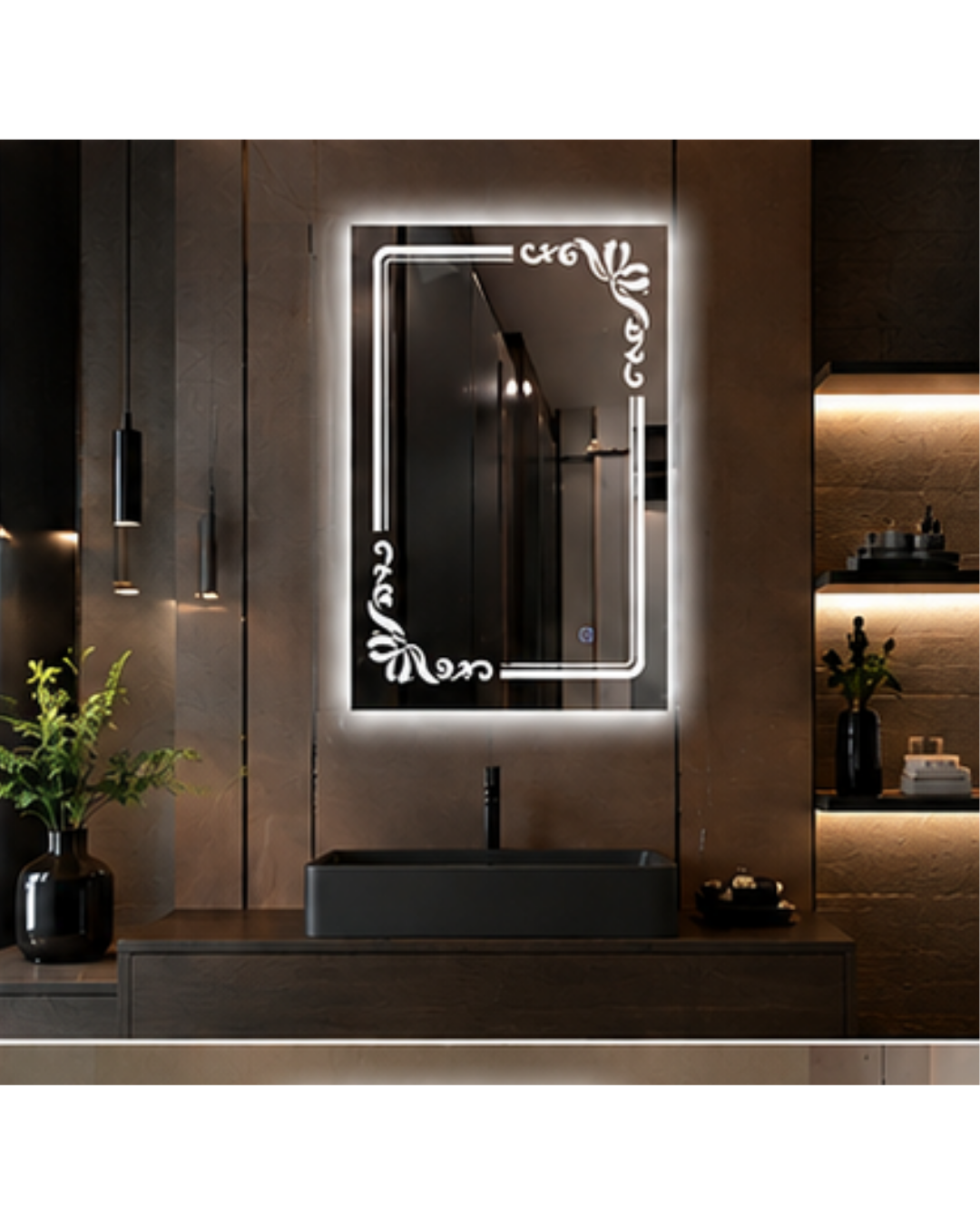 Espejo Rectangular Con Led Baño L-1031 60X80 Cm Desempañador