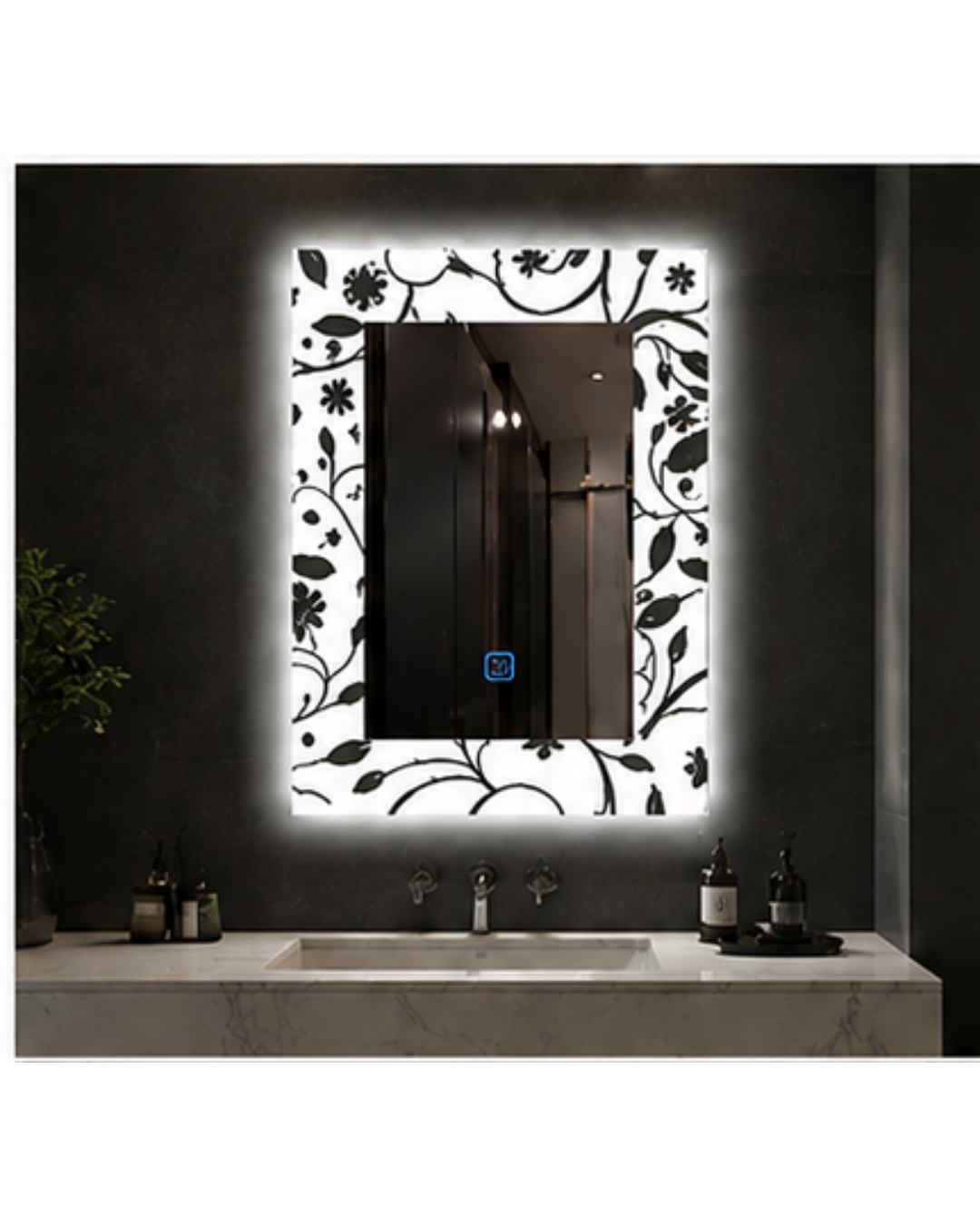 Espejo Rectangular Con Led Baño L-1078 60X80 Cm Desempañador