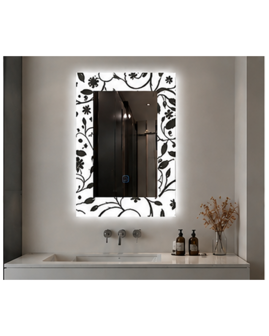 Espejo Rectangular Con Led Baño L-1078 60X80 Cm Desempañador