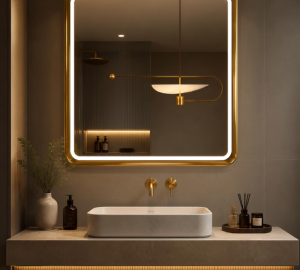Espejo Rectangular Con Led Baño ZK02 50 X 70 Cm Desempañador