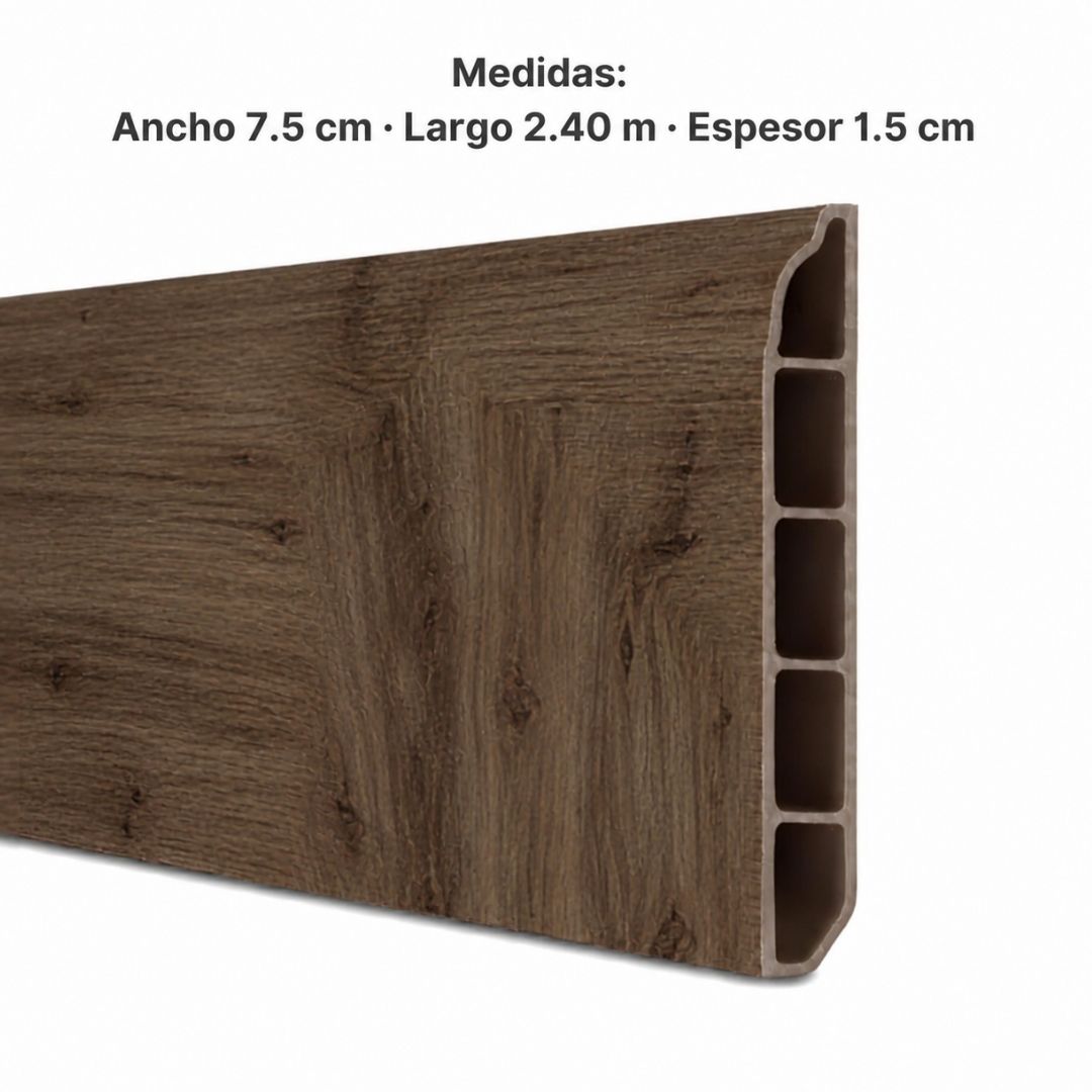 Zócalo SPC 05004 Símil Madera Nogal 2,40m Resistente al Agua