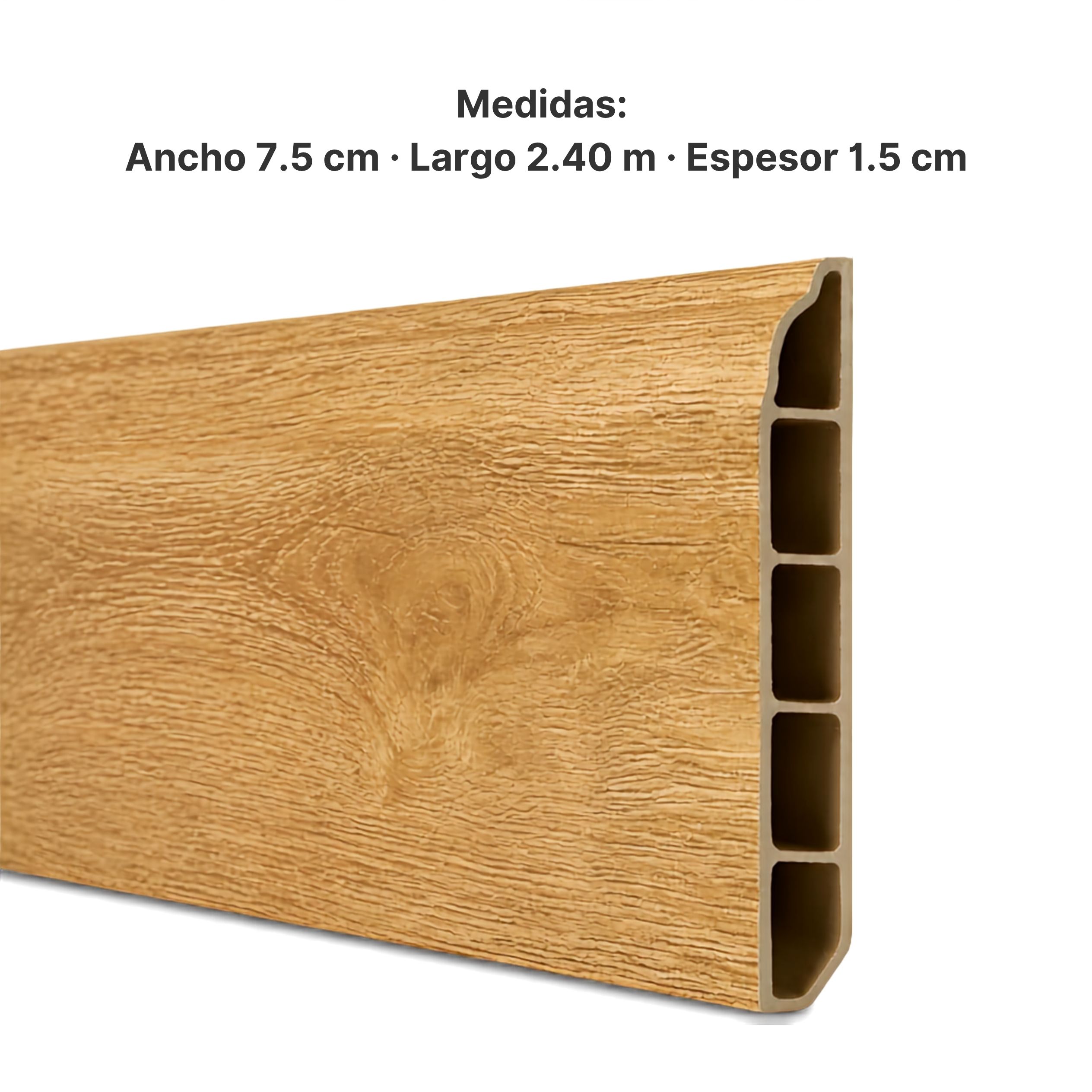 Zócalo SPC 05005 Símil Madera Blanco 2,40m Resistente al Agu Zócalo SPC 05005 Símil Madera Blanco 2,40m Resistente al Agu