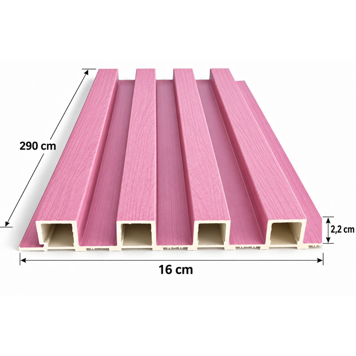 Pack X100 Wpc Simil Madera Lambrin 2.90x16 cm Rosa Q-C1006-2 Pack X100 Wpc Simil Madera Lambrin 2.90x16 cm Rosa Q-C1006-2