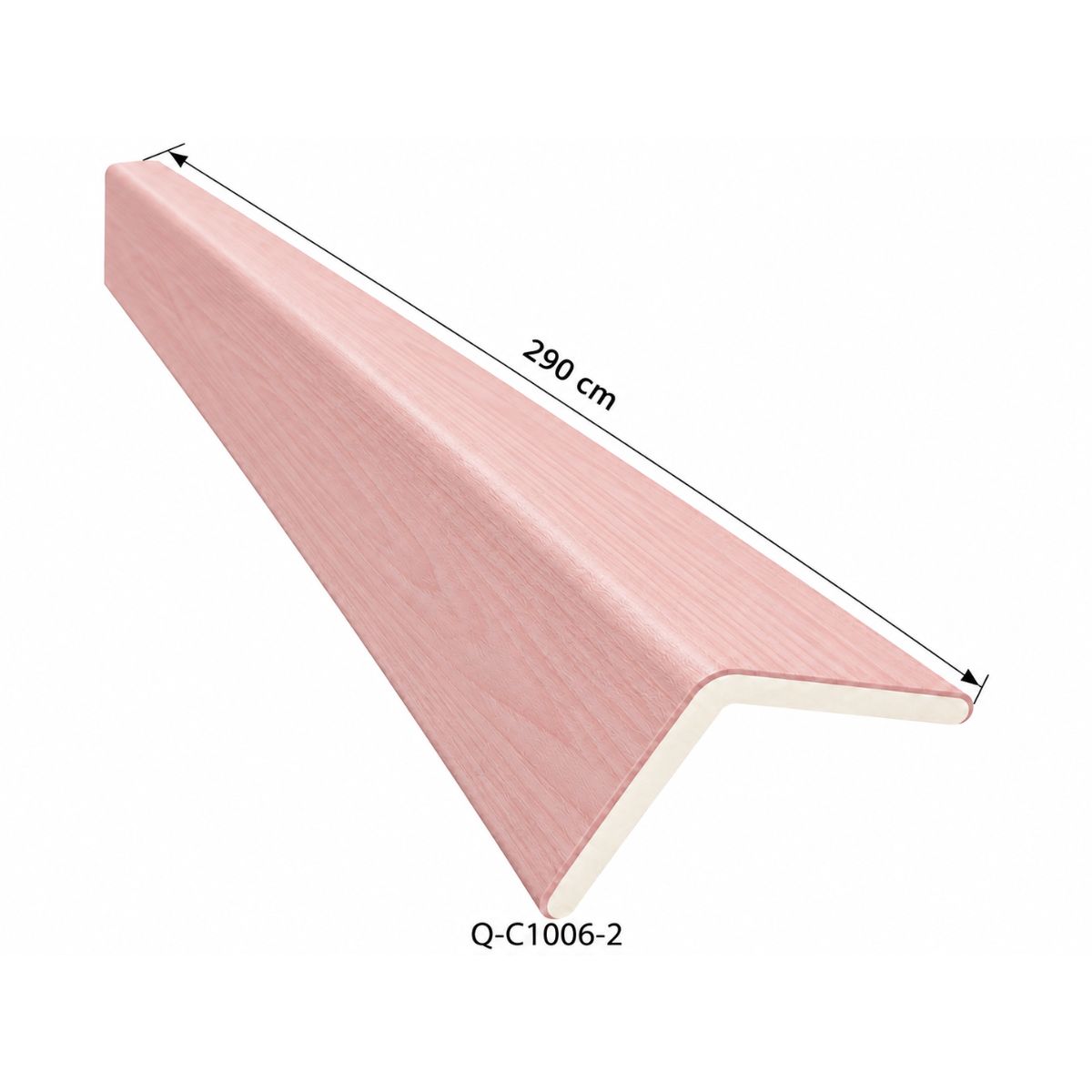 Perfil Esquinero L Panel Para WPC Pared Rosa / Q-C1006-2