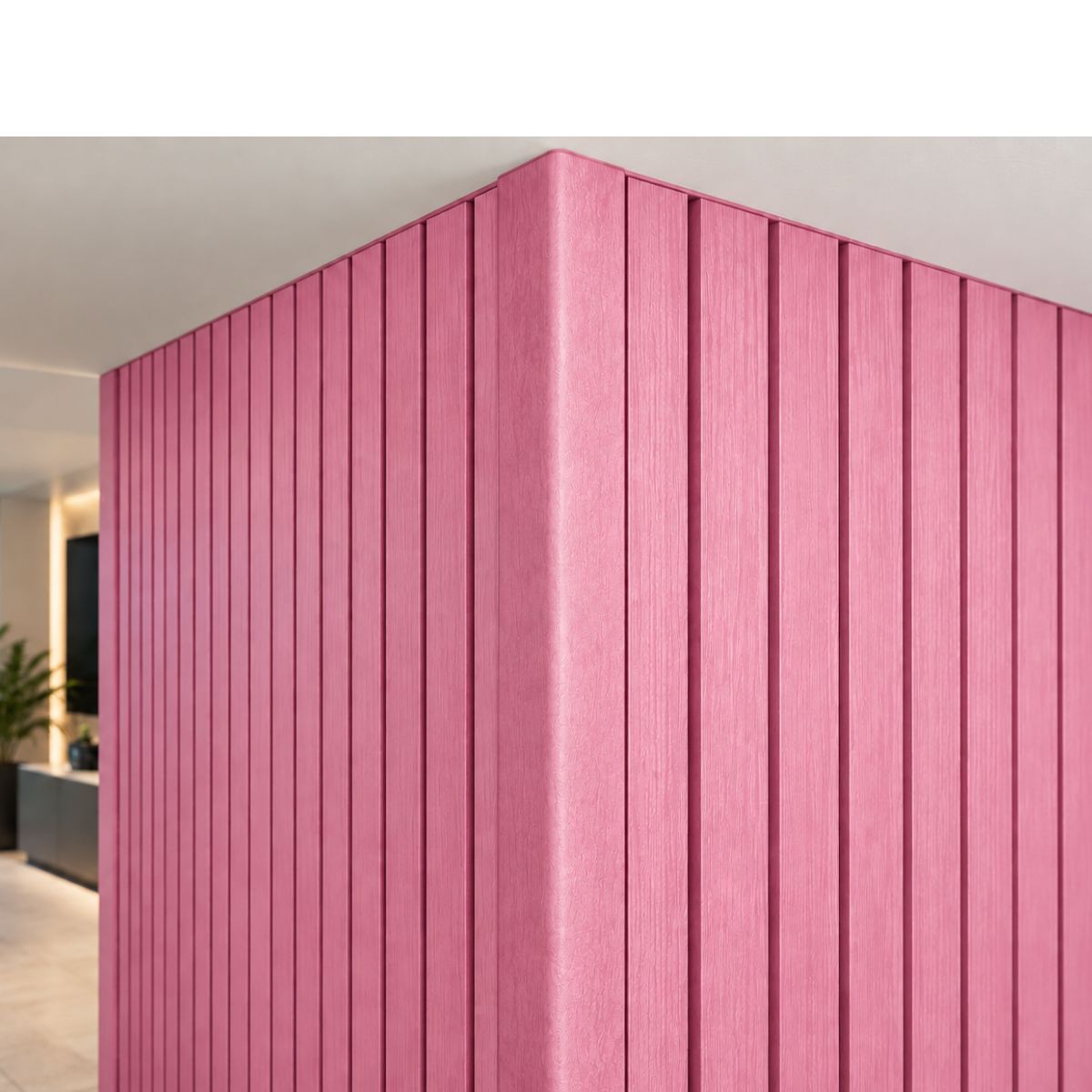 Perfil Esquinero L Panel Para WPC Pared Rosa / Q-C1006-2