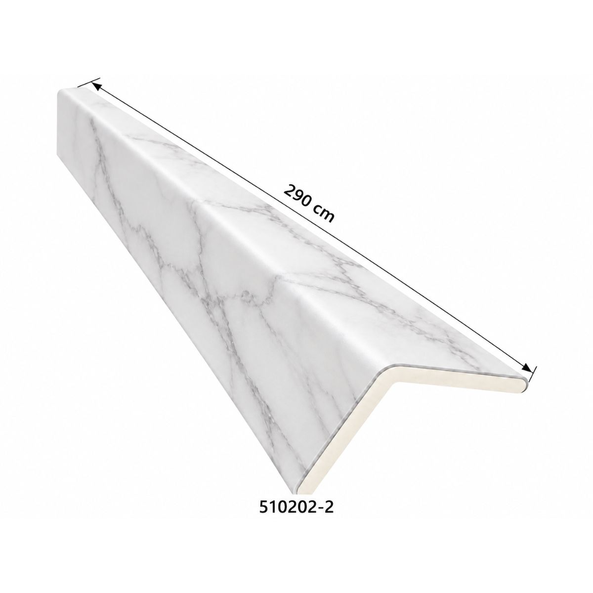 Perfil Esquinero L Panel WPC Pared Blanco Marmol / 510202-2 Perfil Esquinero L Panel WPC Pared Blanco Marmol / 510202-2