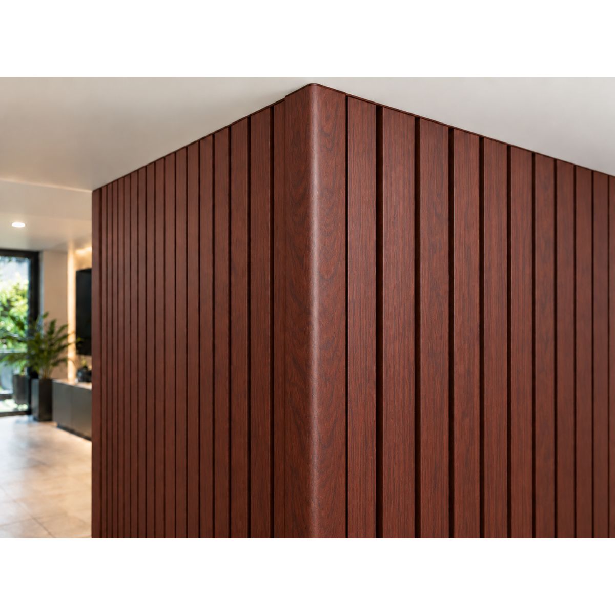 Perfil Esquinero L Para Panel WPC Pared Caoba / QK7197-302