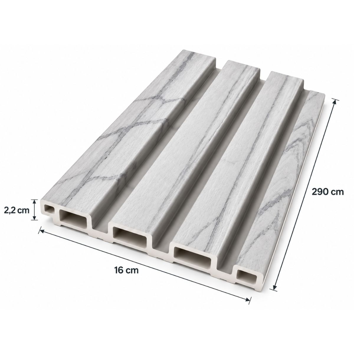 Wpc Revestimiento Simil Madera 2.90x16 cm Gris Veta/510202-2 Wpc Revestimiento Simil Madera 2.90x16 cm Gris Veta/510202-2