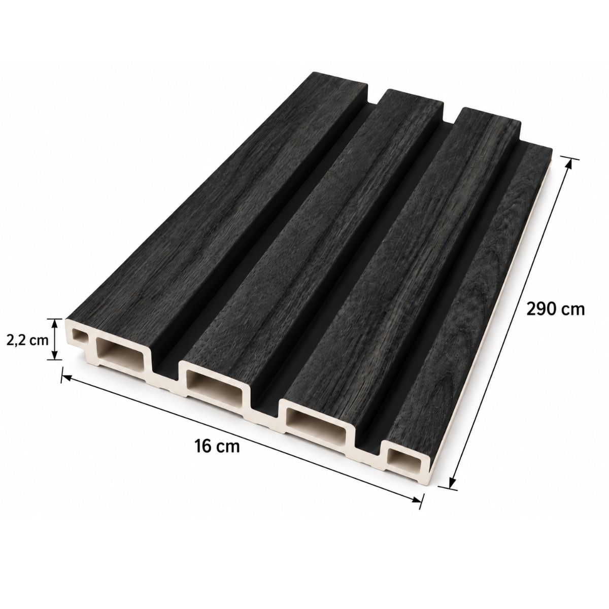Wpc Revestimiento Simil Madera 2.90x16 cm Negro / 800023-100 Wpc Revestimiento Simil Madera 2.90x16 cm Negro / 800023-100