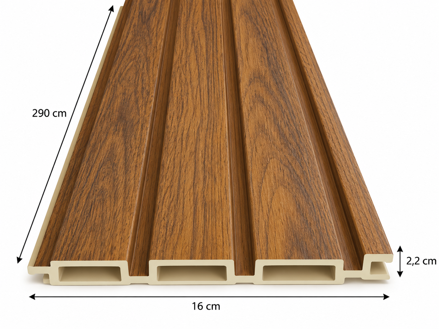 Wpc Revestimiento Simil Madera 2.90x16 cm Roble / 801212-28 Wpc Revestimiento Simil Madera 2.90x16 cm Roble / 801212-28