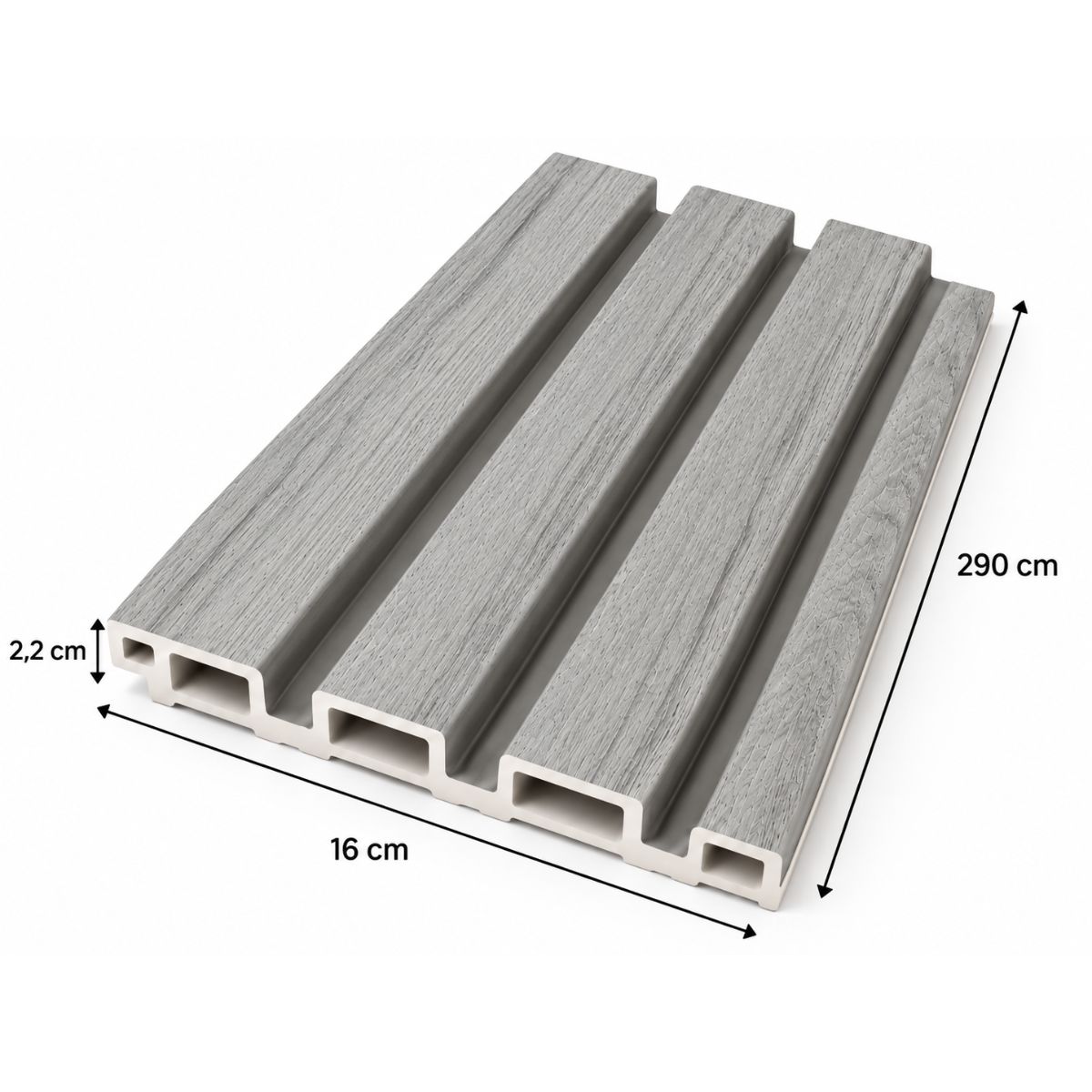 Wpc Simil Madera Lambrin 2.90x16 cm Gris Claro / 807806-41