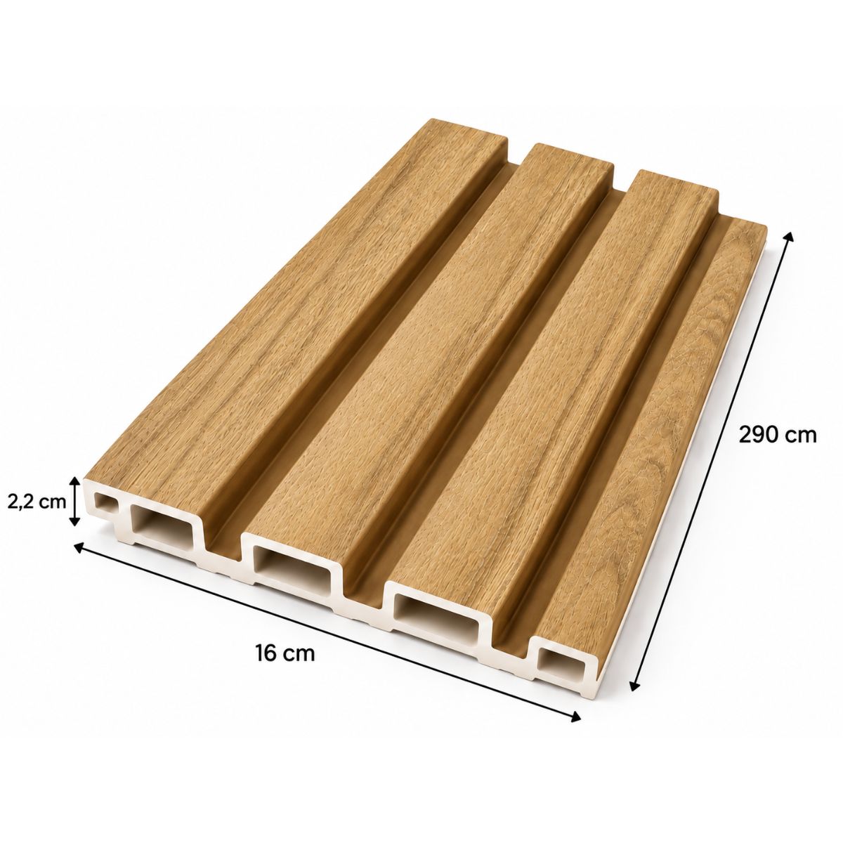 Wpc Simil Madera Lambrin 2.90x16 cm Marron Claro / P46