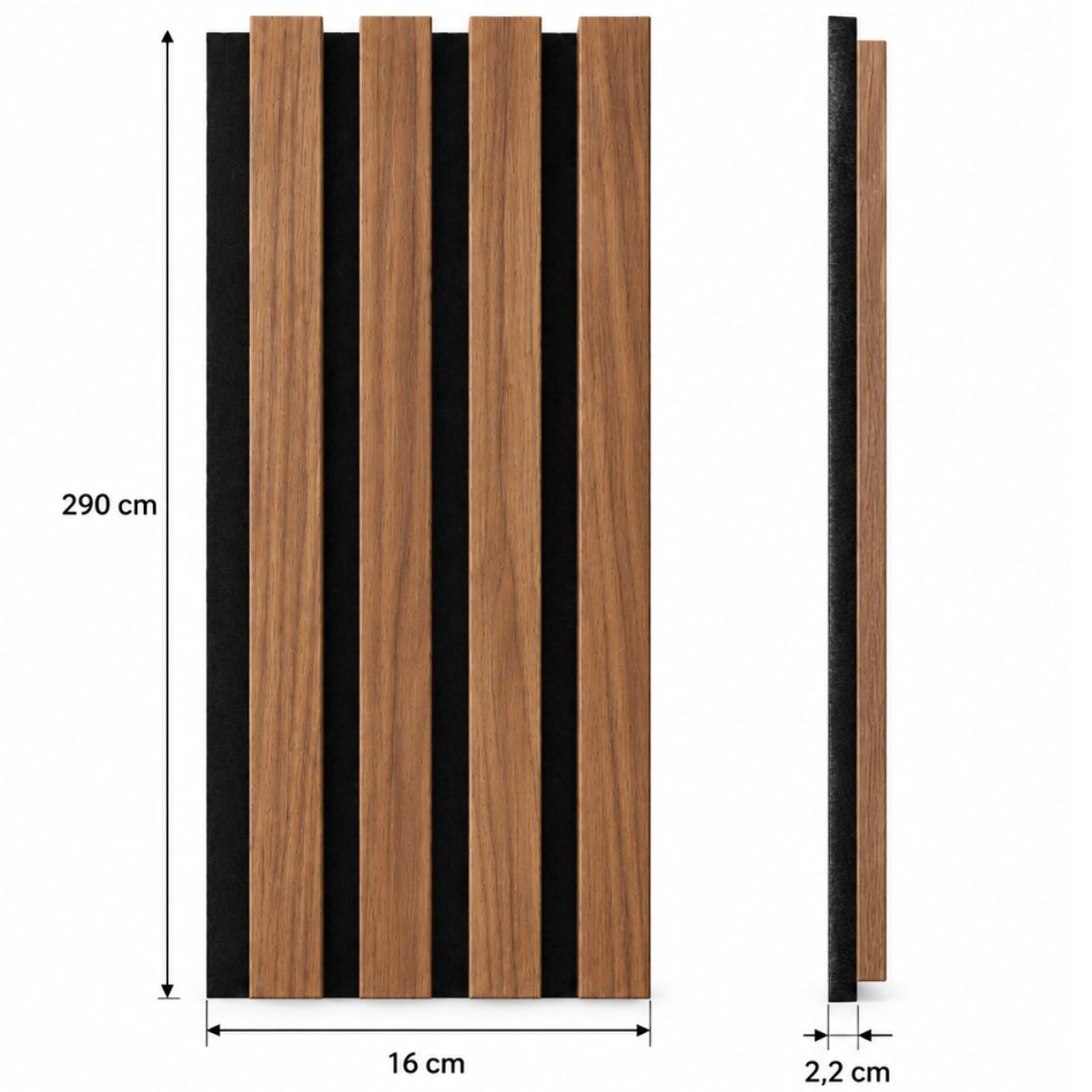 Wpc Simil Madera Lambrin 2.90x16cm DUO Negro/Roble 806802-2
